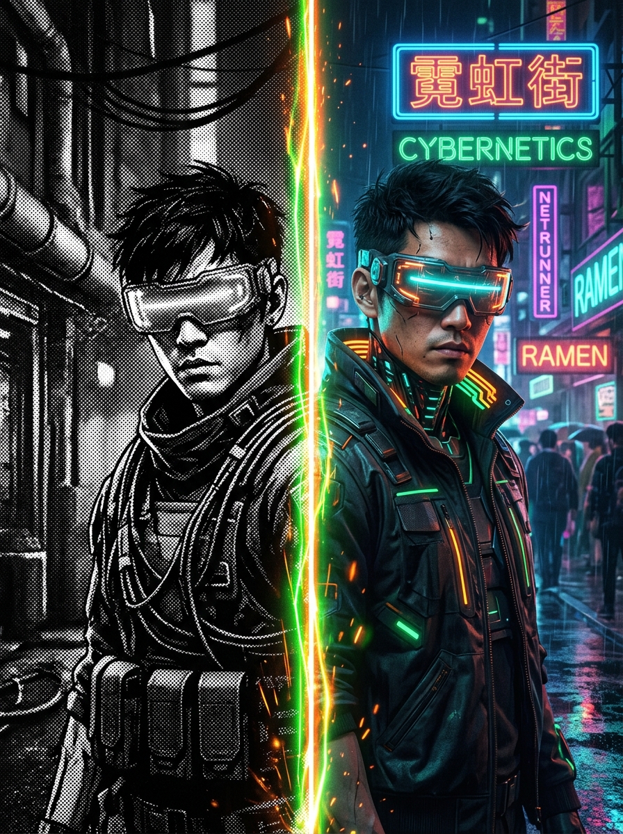 Neural AI vision split art